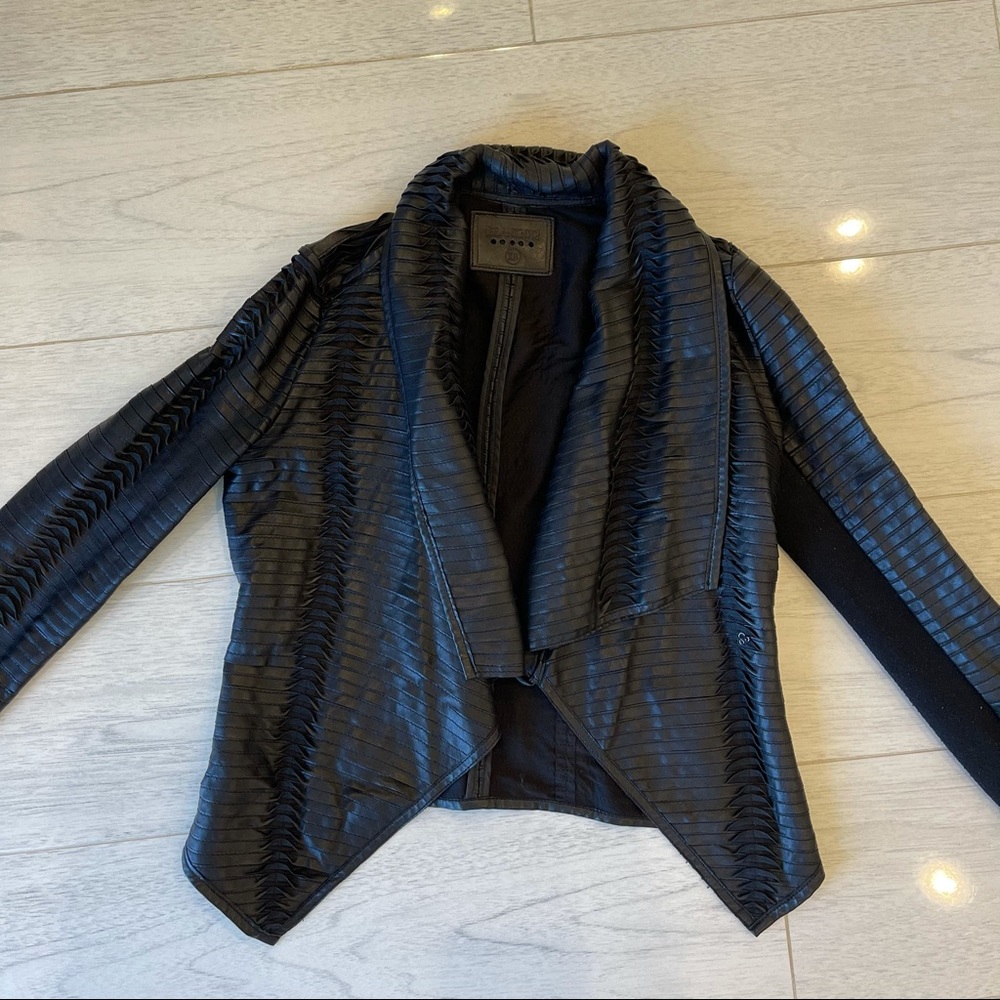 Blank NYC Leather Draped Moto Jacket